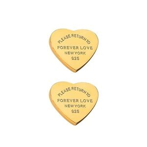Gold Heart Earrings  Forever Love New York  NEW